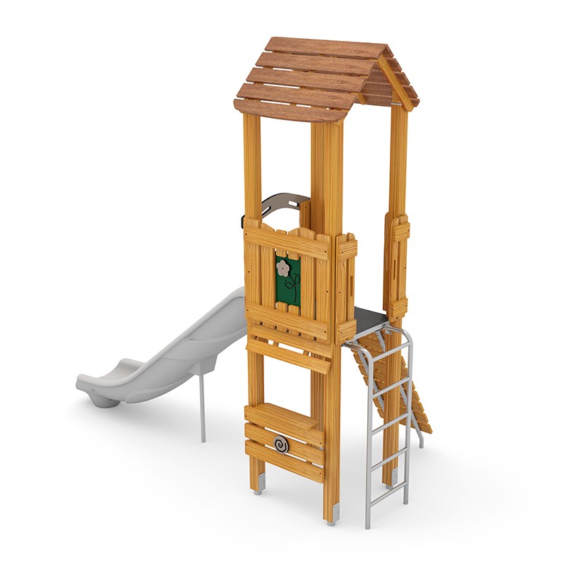 Structura modulara - Turn cu tobogan, cataratori si panou educational PZG-W-B002 - imagine 2