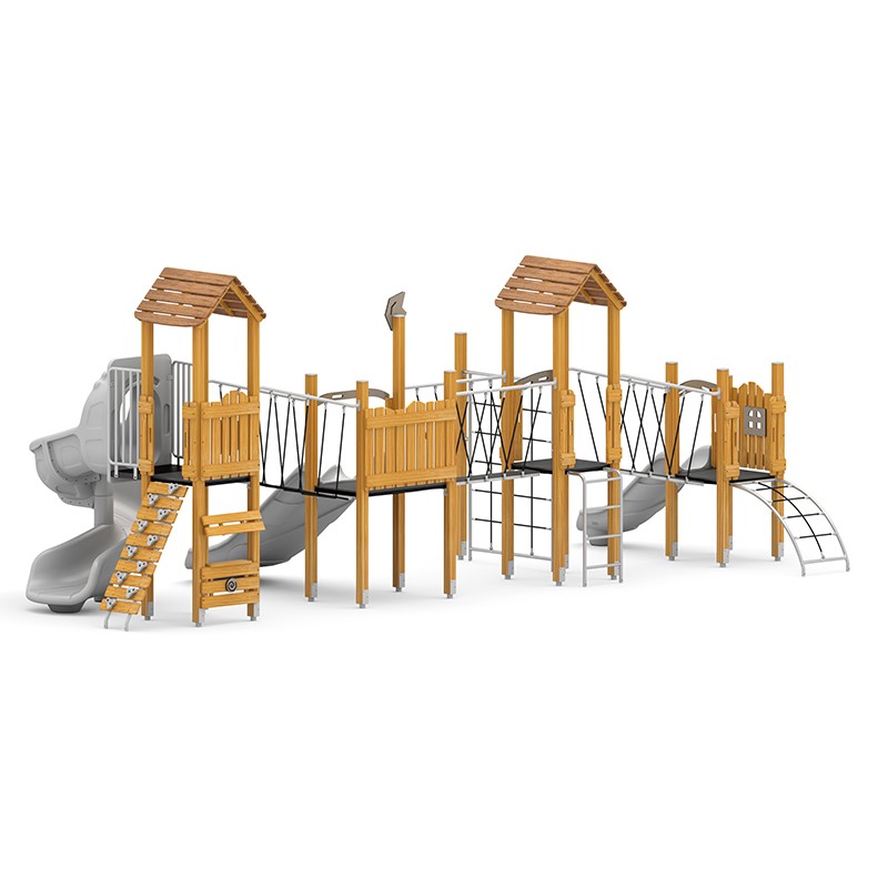 Structura modulara - Turnuri cu tobogan, tobogan dublu, tobogan spirala, punti si cataratori PZG-W-B015 - imagine 2