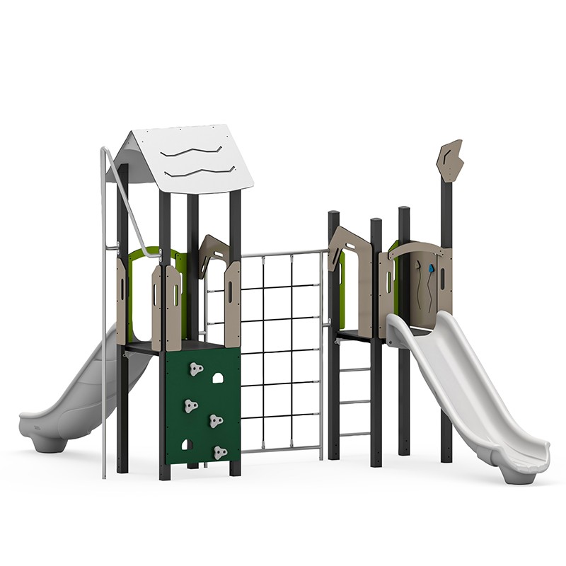 Structura modulara - Turnuri cu tobogane, cataratori si bara de pompieri PZG-W-A006N