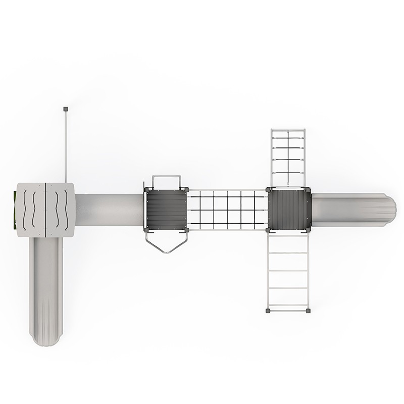 Structura modulara - Turnuri cu tobogane, cataratori, pasaj tunel, bara pompieri, scara maimute si panou educational PZG-W-A007N - imagine 3