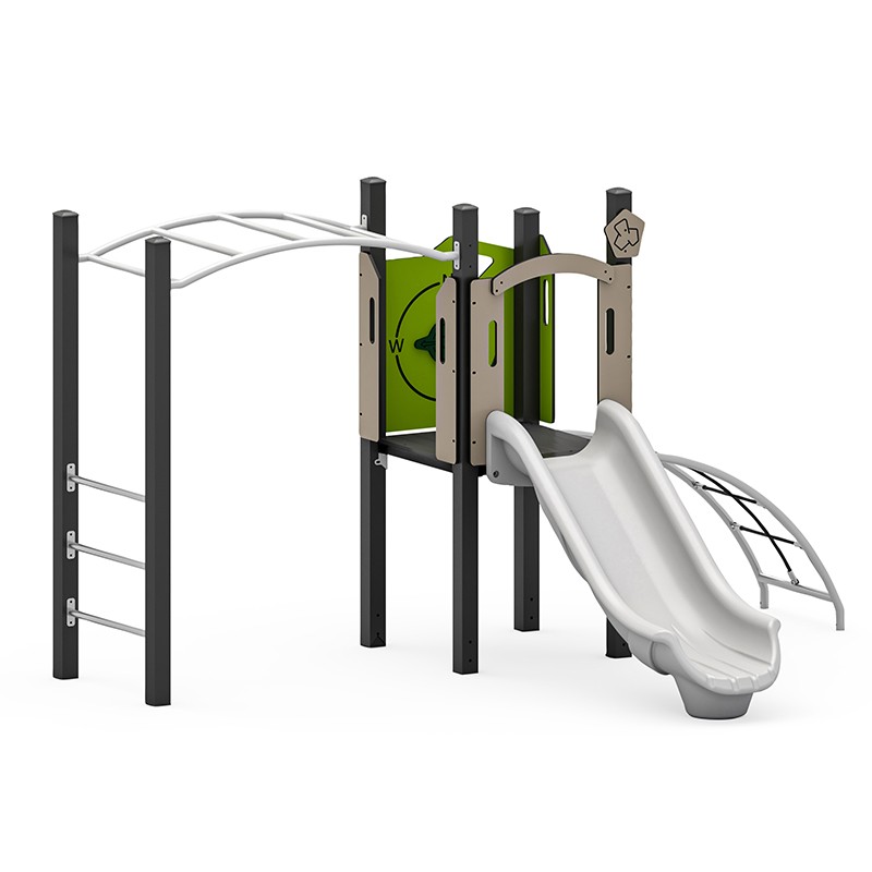 Structura modulara prescolari - Turn cu tobogan, cataratori si scara maimute PZG-W-A001N