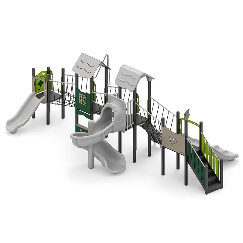 Structura modulara - Turnuri cu tobogan, tobogan dublu, tobogan spirala, punti, si panouri educationale PZG-W-A015N - imagine 2