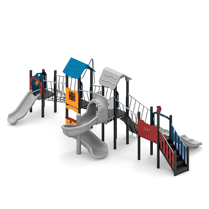 Structura modulara - Turnuri cu tobogan, tobogan dublu, tobogan spirala, punti, si panouri educationale PZG-W-A015P - imagine 2
