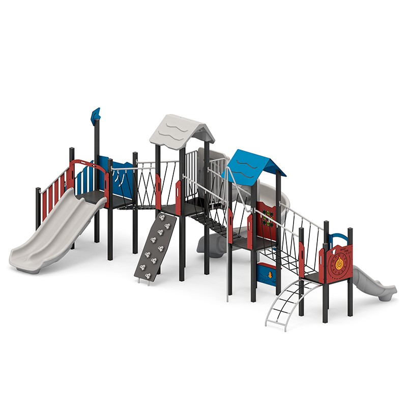 Structura modulara - Turnuri cu tobogan, tobogan dublu, tobogan spirala, punti, si panouri educationale PZG-W-A015P