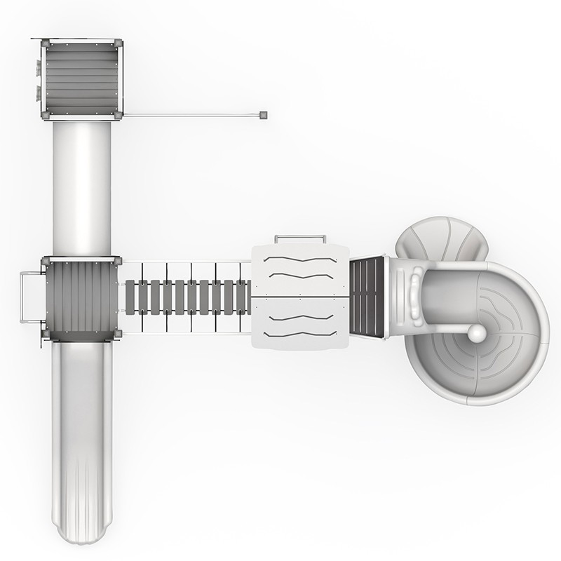 Structura modulara - Turnuri cu tobogan, tobogan spirala, punte, pasaj tunel si cataratori PZG-W-A014N - imagine 3