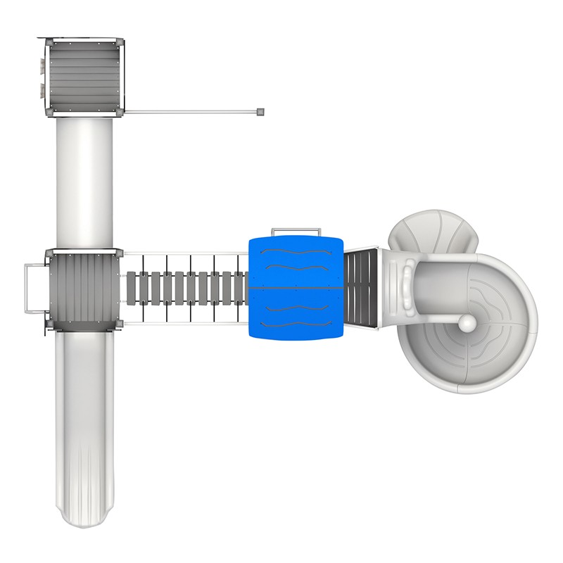 Structura modulara - Turnuri cu tobogan, tobogan spirala, punte, pasaj tunel si cataratori PZG-W-A014P - imagine 3