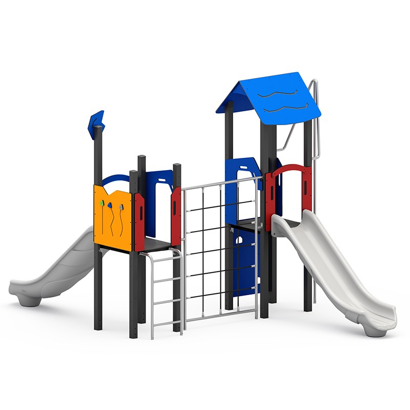 Structura modulara - Turnuri cu tobogane, cataratori si bara de pompieri PZG-W-A006P - imagine 2