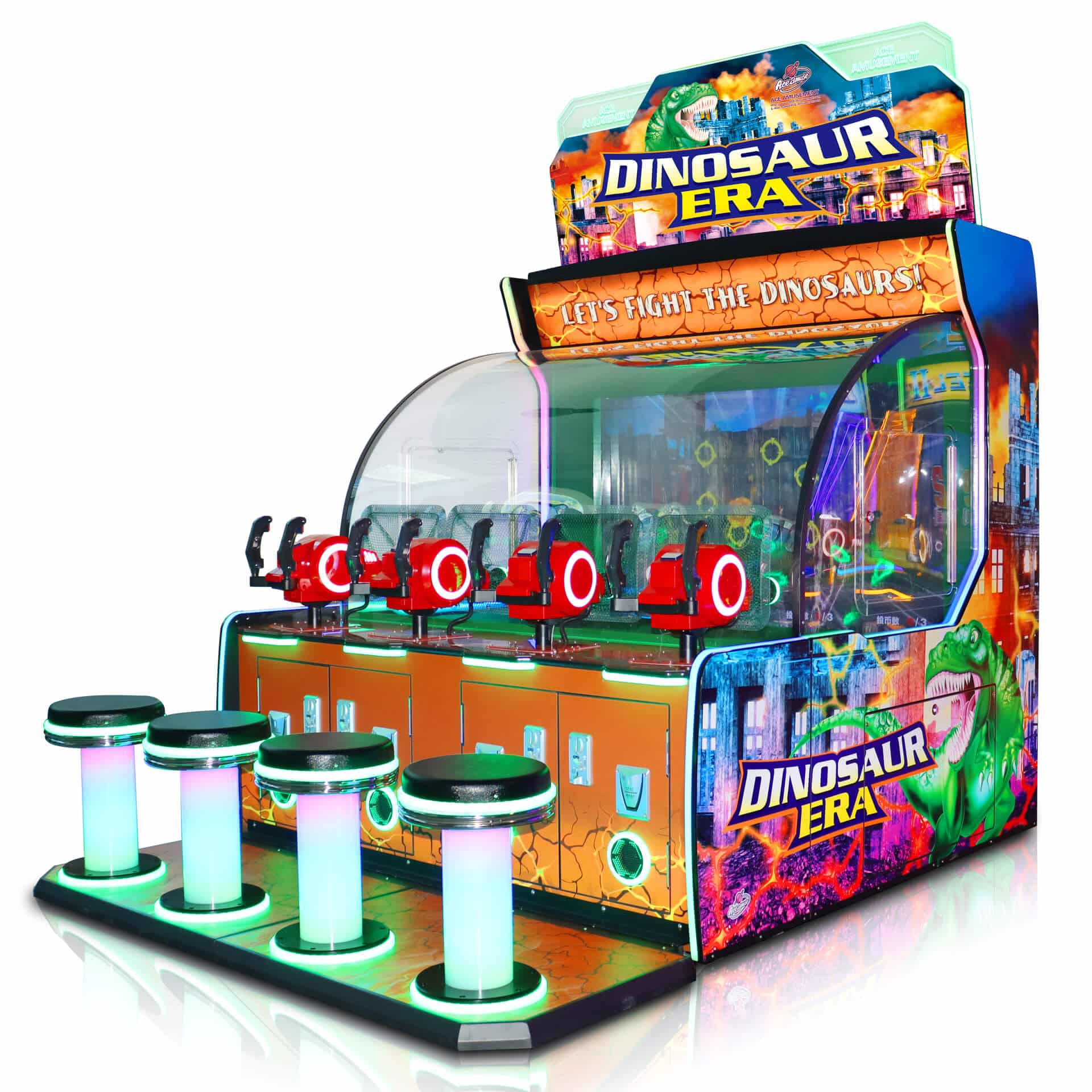 Joc electronic cu fise Dinosaur Era Ball Shooting 4 Jucatori 237x180x253cm PLZ-B0082