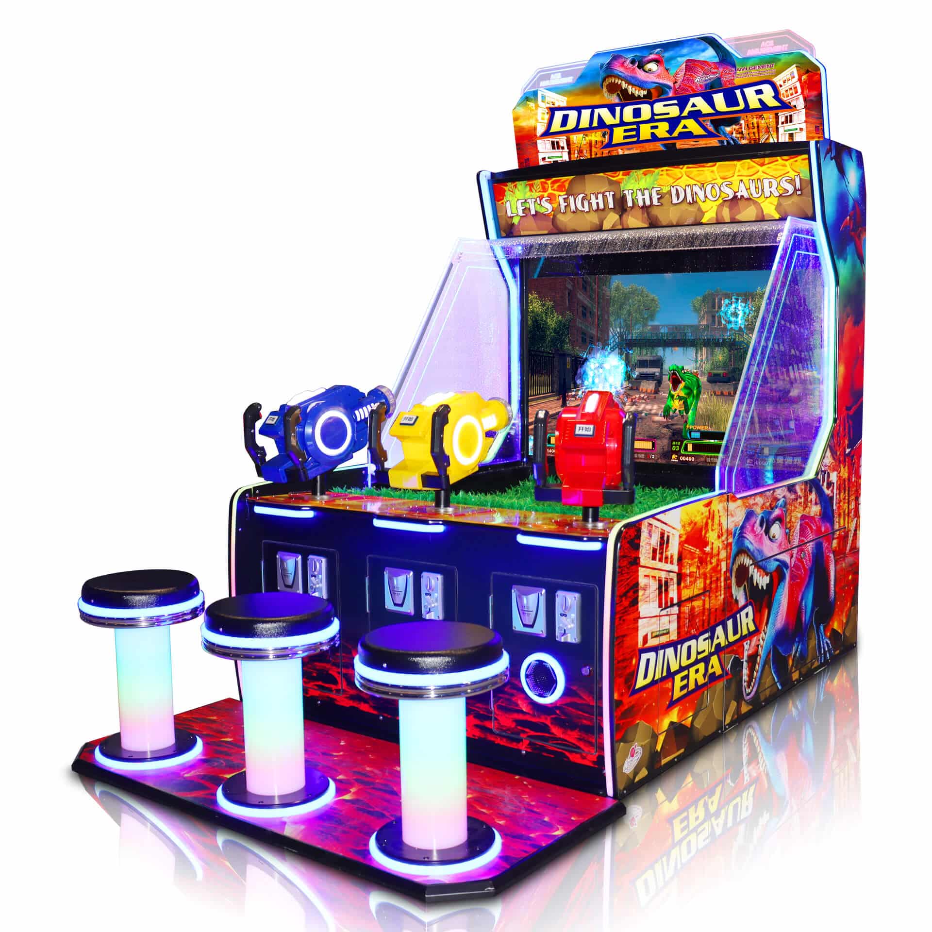 Joc electronic cu fise Dinosaur Era Water 3 Jucatori 231x140x216cm PLZ-B0081