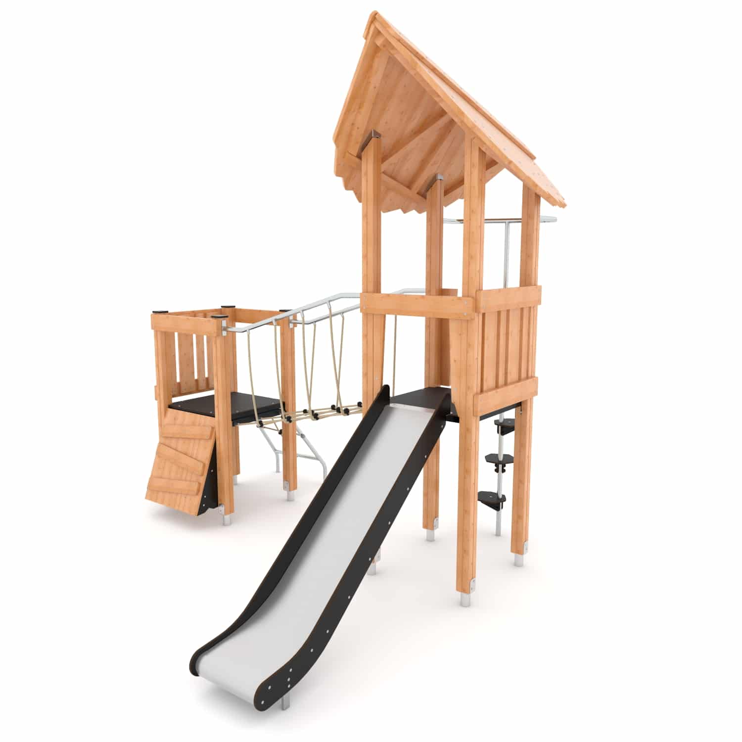 Echipament modular Turn cu tobogan, punte si cataratori NATURO PZP-NT3605