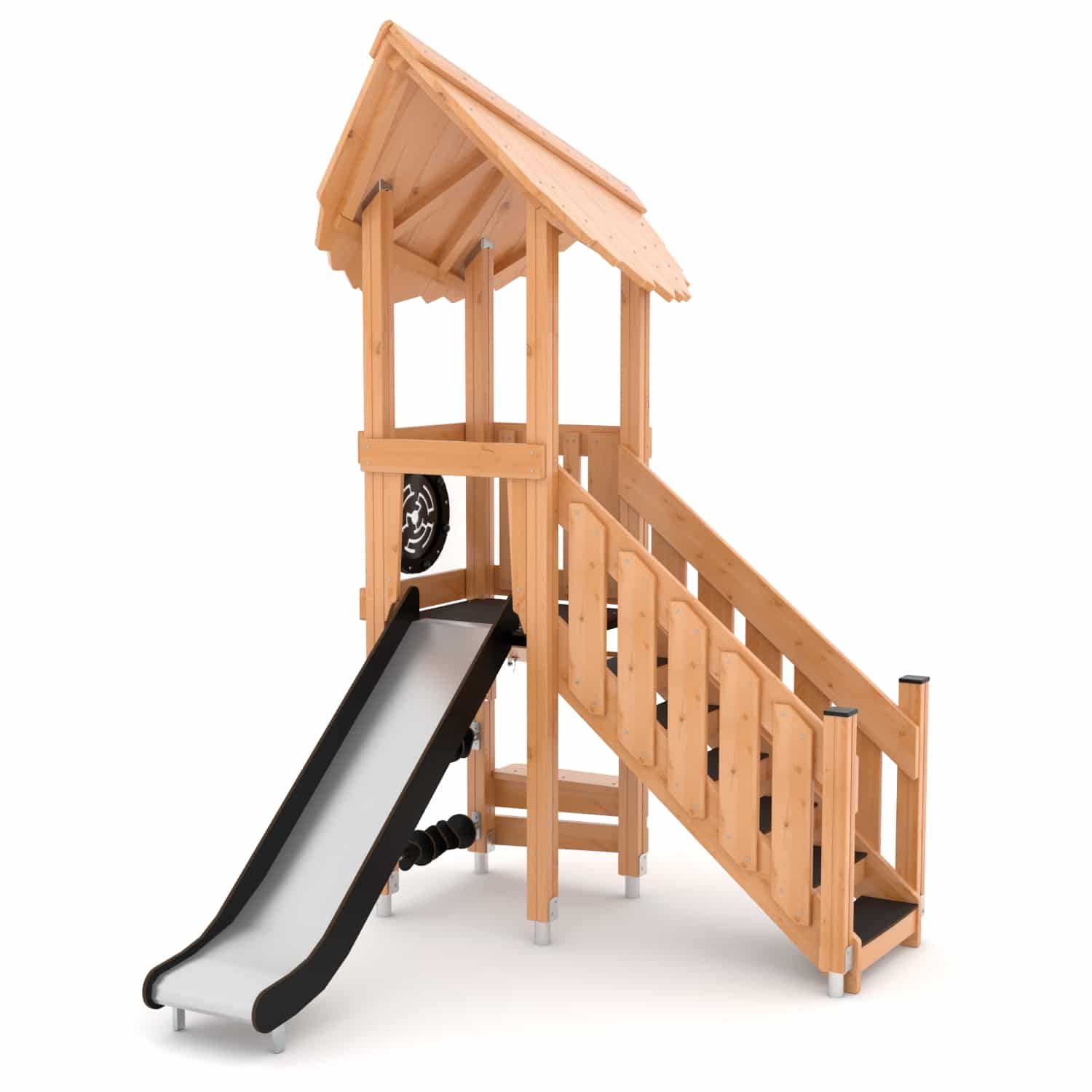 Echipament modular Turn cu tobogan si panoui educationale NATURO PZP-NT3636